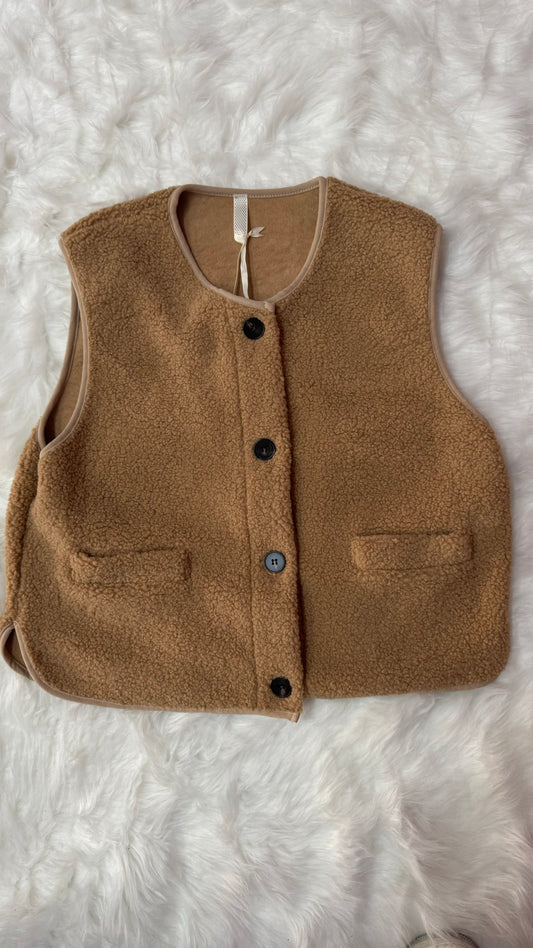 Gilet Teddy Sabbia