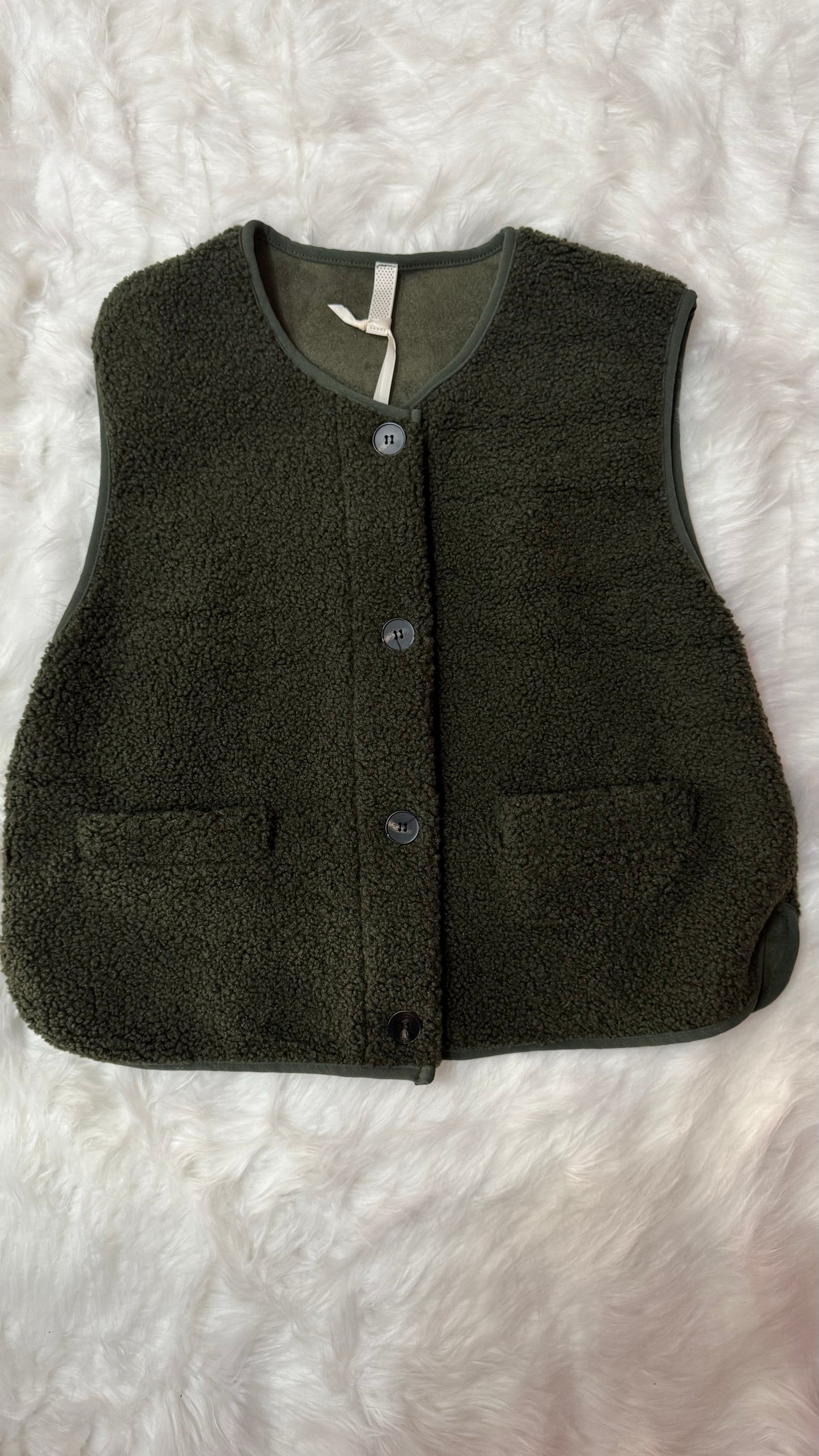 Gilet Teddy Verde Militare